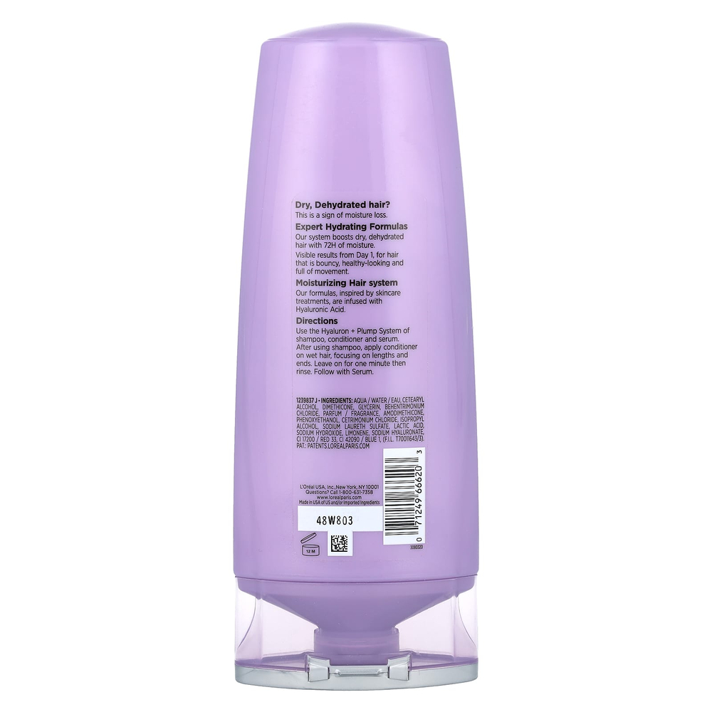 L'Oréal, Elvive, Hyaluron + Pump, увлажняющий кондиционер 72H, 375 мл (12,6 жидк. унц.)