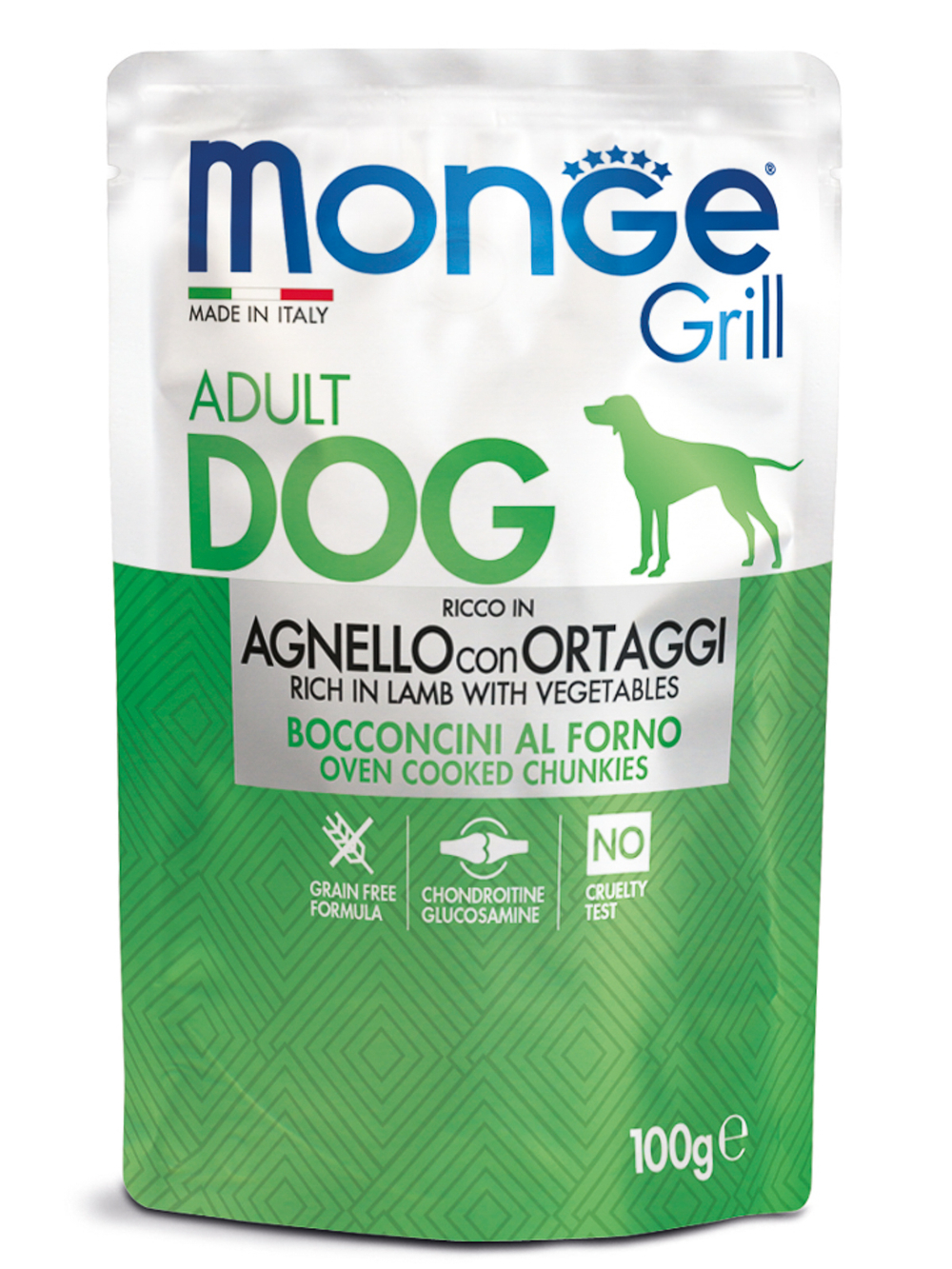 Влажный корм Monge Dog Grill для собак с ягненок и овощами 100 г