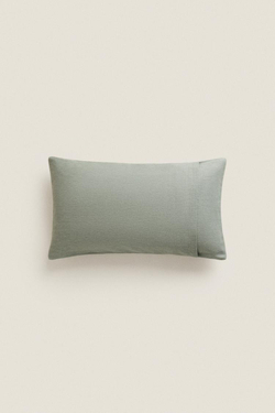 ZARA HOME ОДНОТОННЫЙ ЧЕХОЛ ДЛЯ ДЕКОРАТИВНОЙ ПОДУШКИ, ЗЕЛЕНОВАТЫЙ