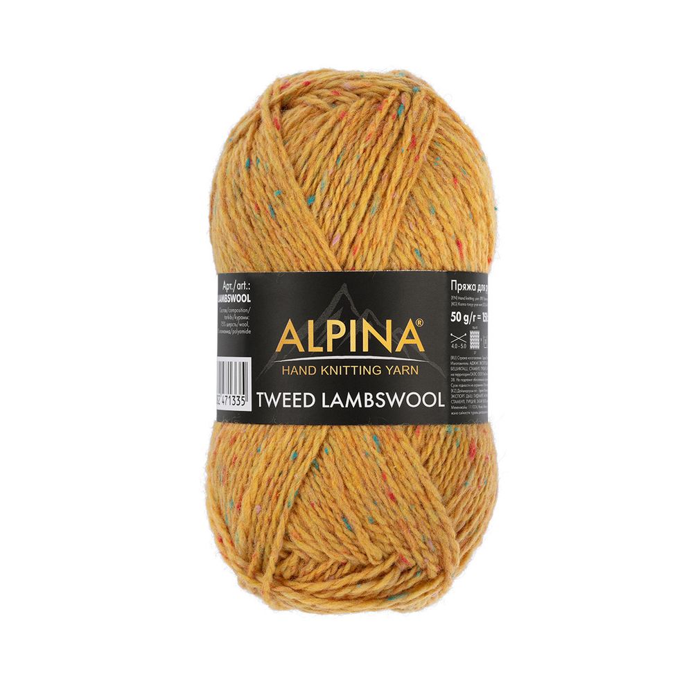 Пряжа Alpina Tweed LambsWool / уп.10 мот. по 50 г, 150 м, 02 горчичный Пряжа Alpina Tweed LambsWool / уп.10 мот. по 50 г, 150 м, 02 горчичный