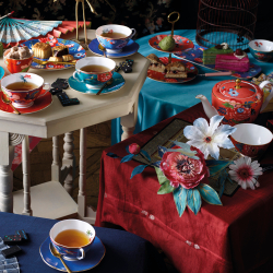 Чайная пара 320мл Wedgwood Пионы зеленая