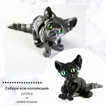 Подвижный черный кот Сфинкс, игрушка антистресс