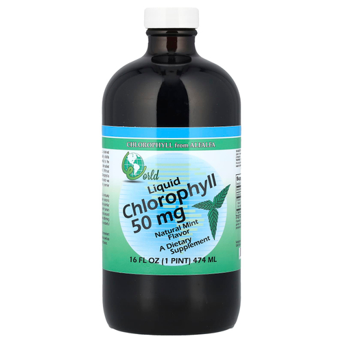 World Organic, жидкий хлорофилл, со вкусом натуральной мяты, 474 мл (16 жидк. унций)