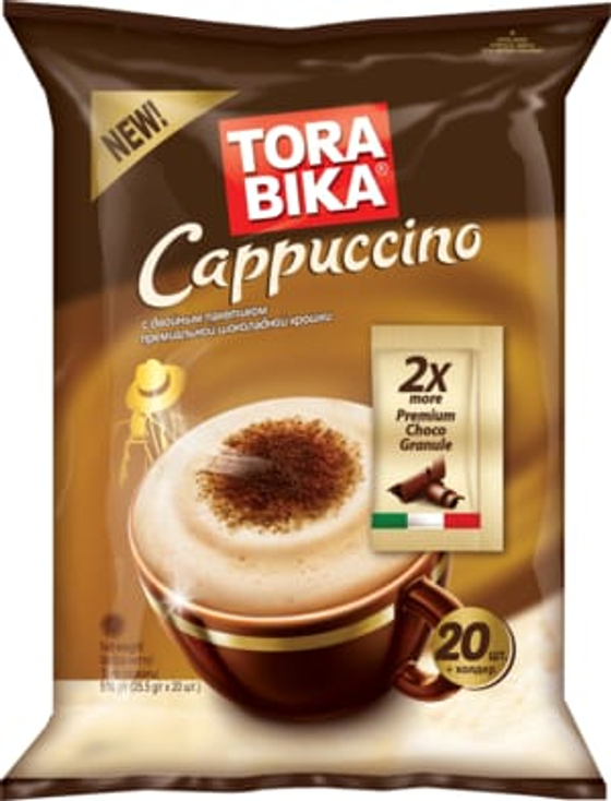 Коф. напиток  CAPPUCCINO    в пакетиках   "Tora Bika" 25,5г.1х20шт (12) пакет