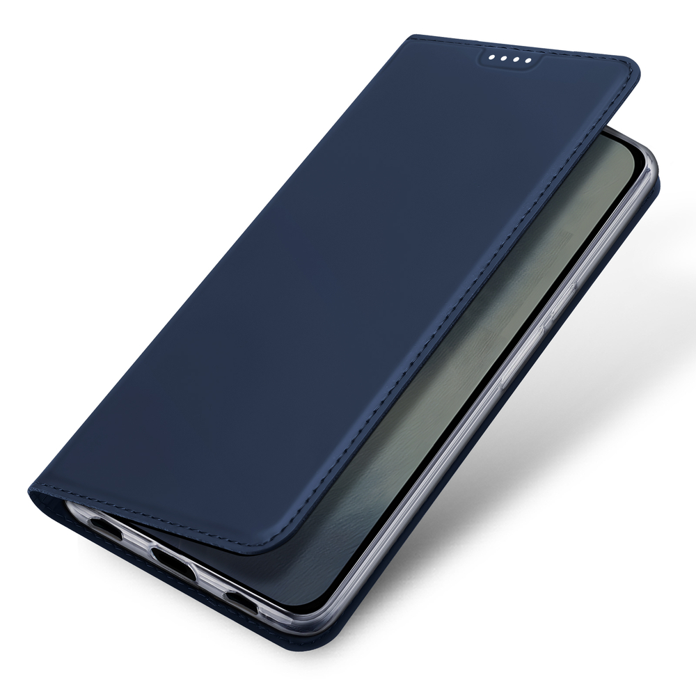 Чехол книжка из кожи синего цвета для смартфона Google Pixel 11 Pro, серия Skin Pro Series от Dux Ducis