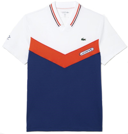 Мужское теннисное поло Lacoste Tennis x Daniil Medvedev Seamless Effect Polo Shirt - navy blue/orange/white