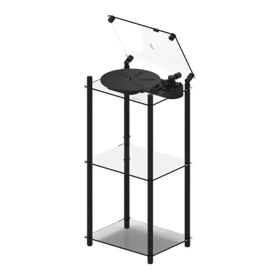 Transparent Transparent Turntable Stand Black