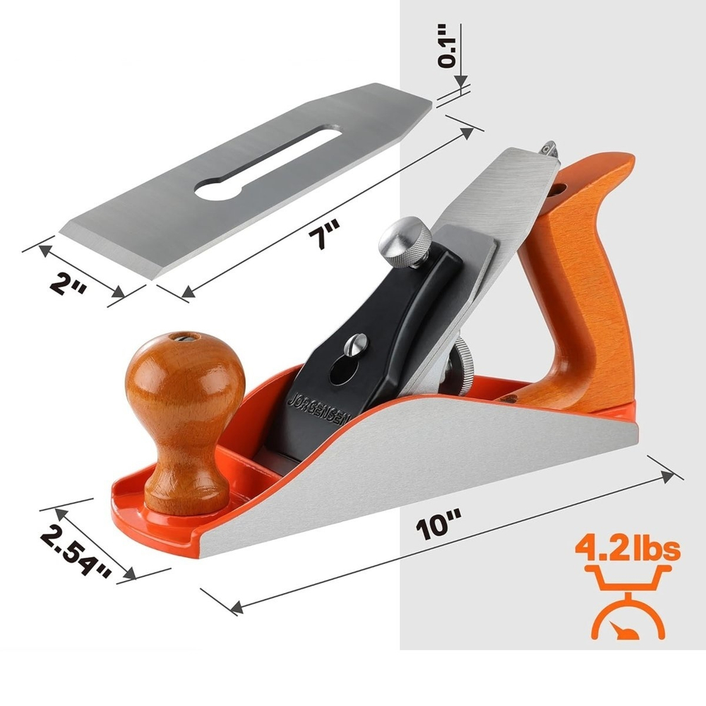 Рубанок N 4 регулируемый Jorgensen Smooth Plane 254 х 65 мм лезвие 50,8 мм PONY JORGENSEN 70730