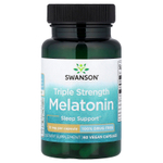 Swanson Vitamins, мелатонин, тройная сила действия, 10 мг, 60 веганских капсул