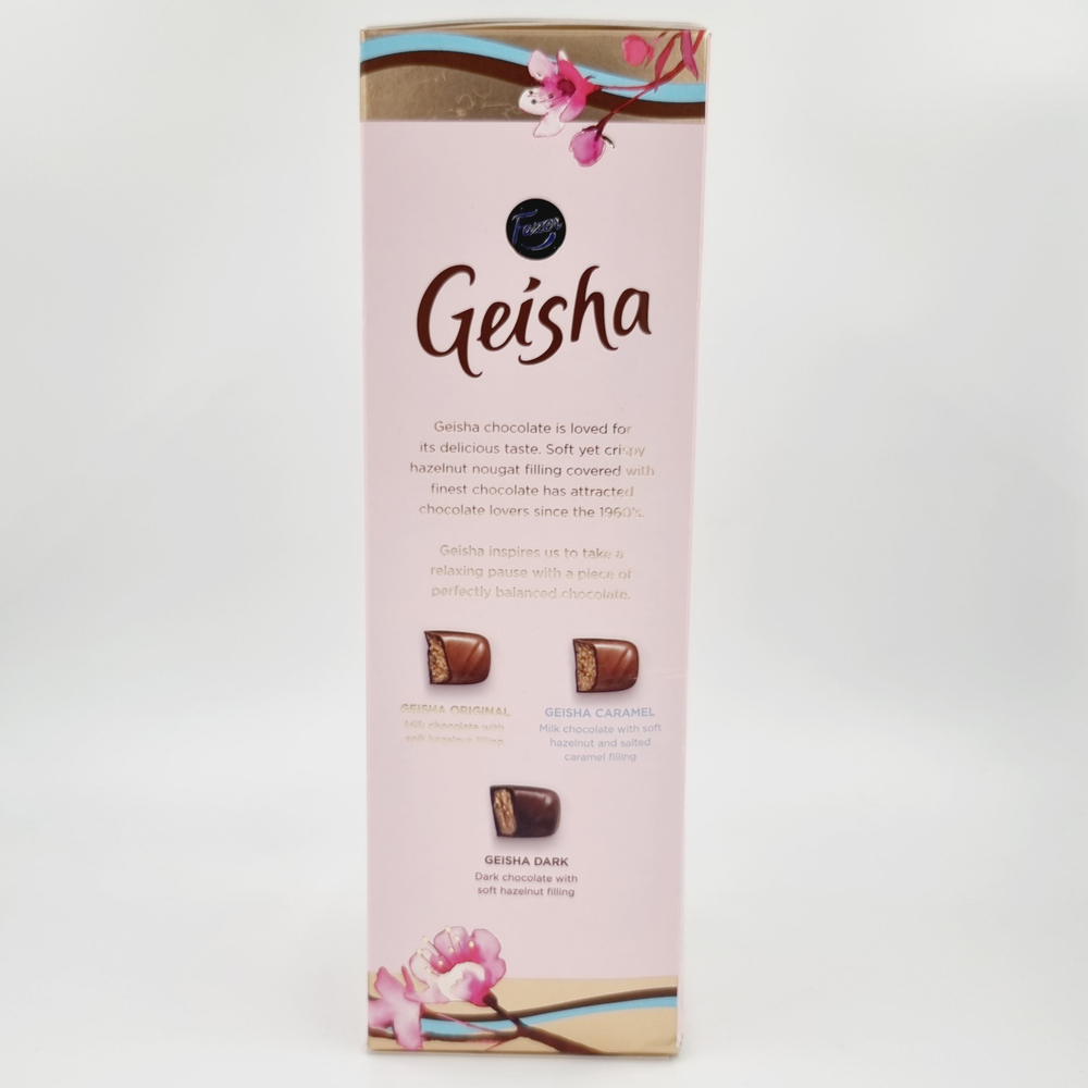 Конфеты шоколадные Fazer Geisha Caramel & Sea Salt с начинкой из тертого ореха и морской солью 420 г (Из Финляндии)