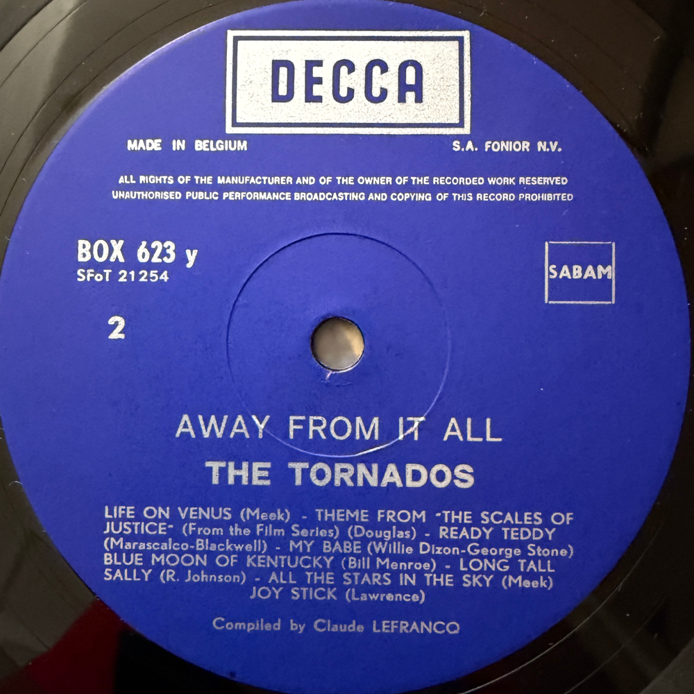The Tornados ‎– Away From It All 2LP (Бельгия)