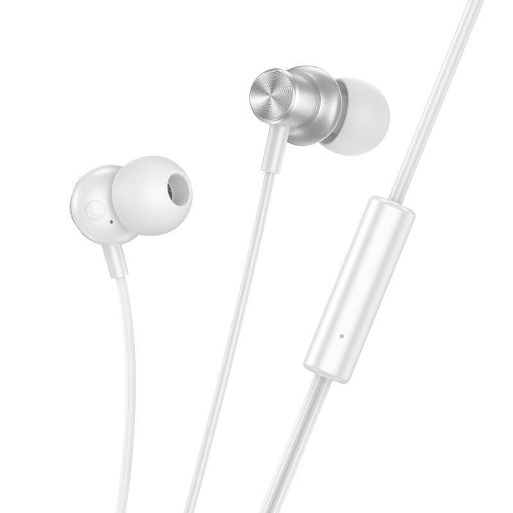 Проводные наушники Hoco M110 Fountain metal universal earphones with mic Silver