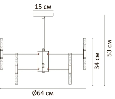 Люстра на штанге Arte Lamp Ramona A7410PL-24PB, 24хG4