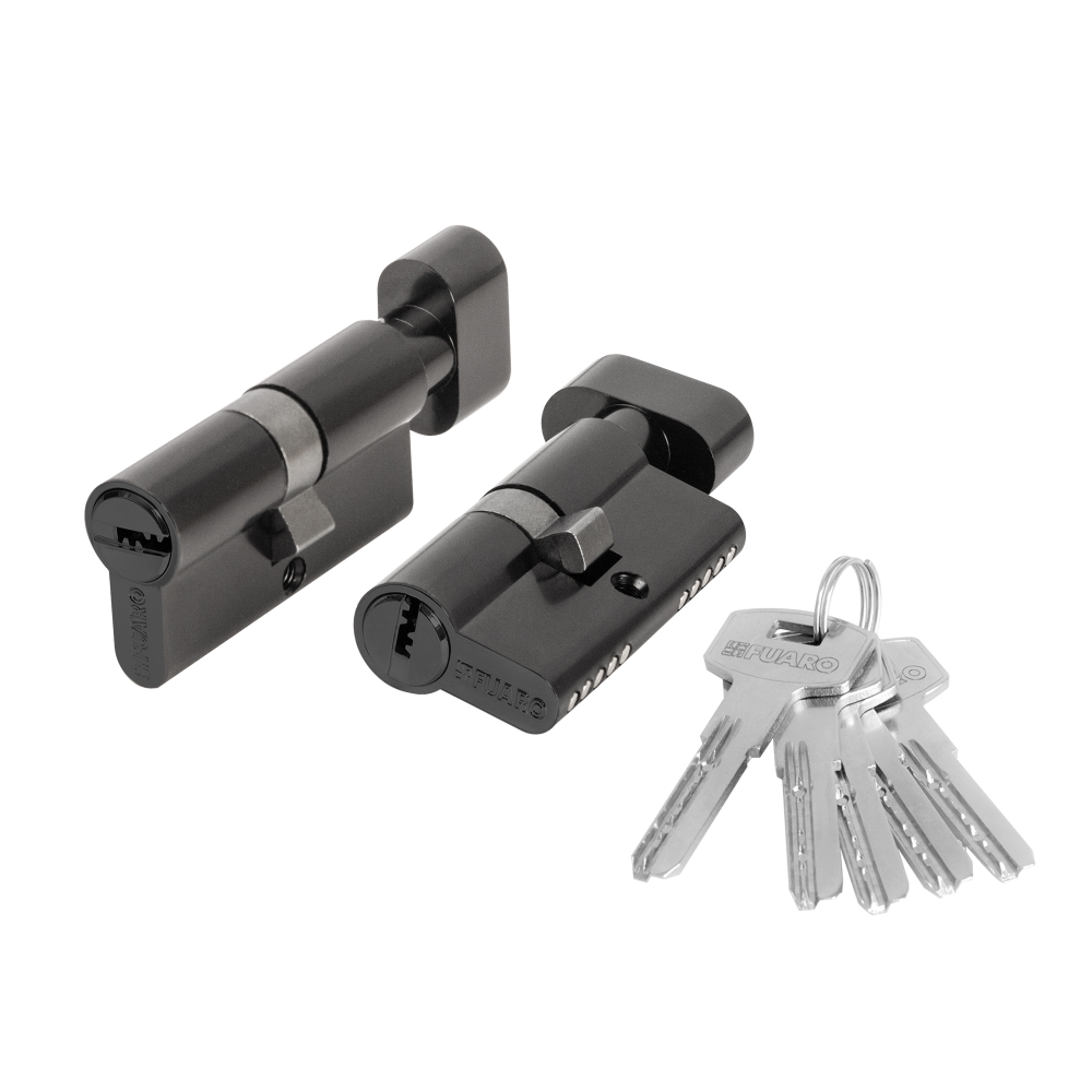 Цилиндровый механизм (200 ZM/90) 2000ZM Knob 90 (40+10+40) BL-24 черный 5Key с вертушкой