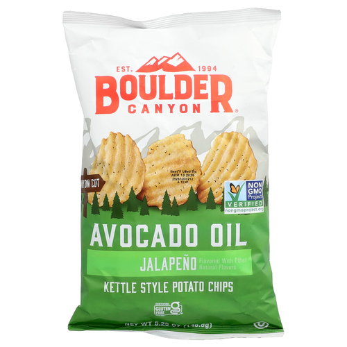 Boulder Canyon, Картофельные чипсы из масла авокадо, с халапеньо, 148,8 г (5,25 унции)