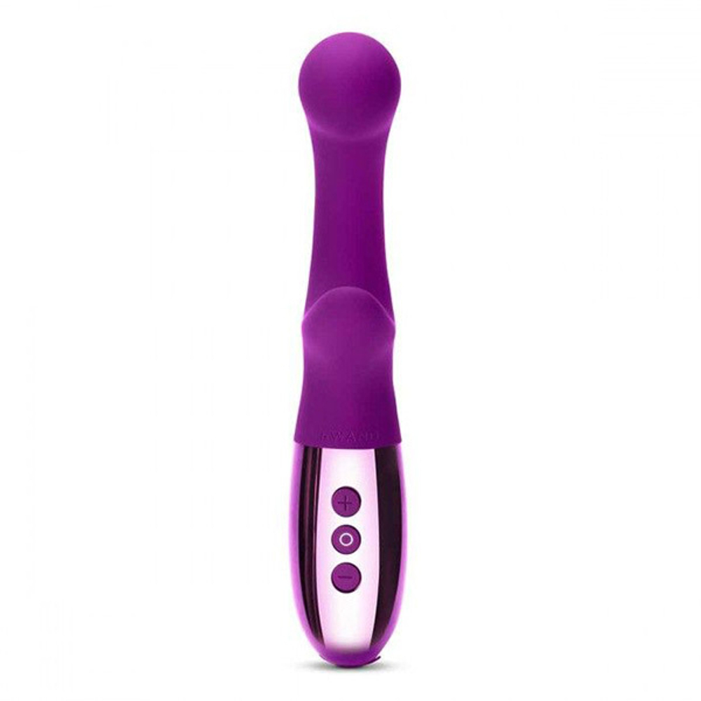 Фиолетовый вибромассажер 19см с двумя моторами Le Wand XO Purple LW-039-CHR