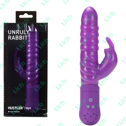 Фиолетовый трехскоростной с пятью функциями вибратор UNRULY RABBIT