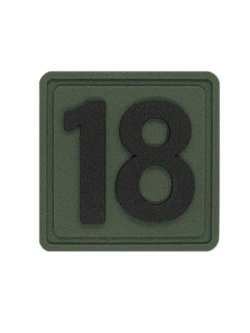 Шеврон на липучке "18" Внимание! Размер 2.5х2.5 см