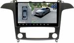 Магнитола для Ford S-Max, Galaxy 2 2006-2015 (климат) - FarCar BX3028M-360 монитор 9.5" 2K QLED на Android 13, Быстрая, CarPlay, 4G SIM-слот, 4 камеры в комплекте