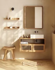 Умывальник Pure из терраццо белого цвета