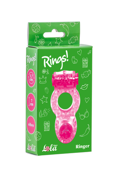 Эрекционное кольцо с вибрацией Rings Ringer pink 0114-73Lola