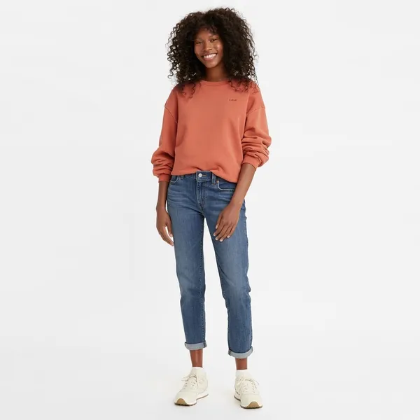 Джинсы женские LEVI'S MID RISE BOYFRIEND MED INDIGO - WORN IN