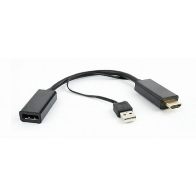 Cablexpert Конвертер HDMI->DisplayPort  HD19M+USBxHD20F, черный (DSC-HDMI-DP)