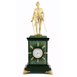 Каминные часы "Петр 1" камень змеевик 170х110х410 мм 7000 гр. R113122