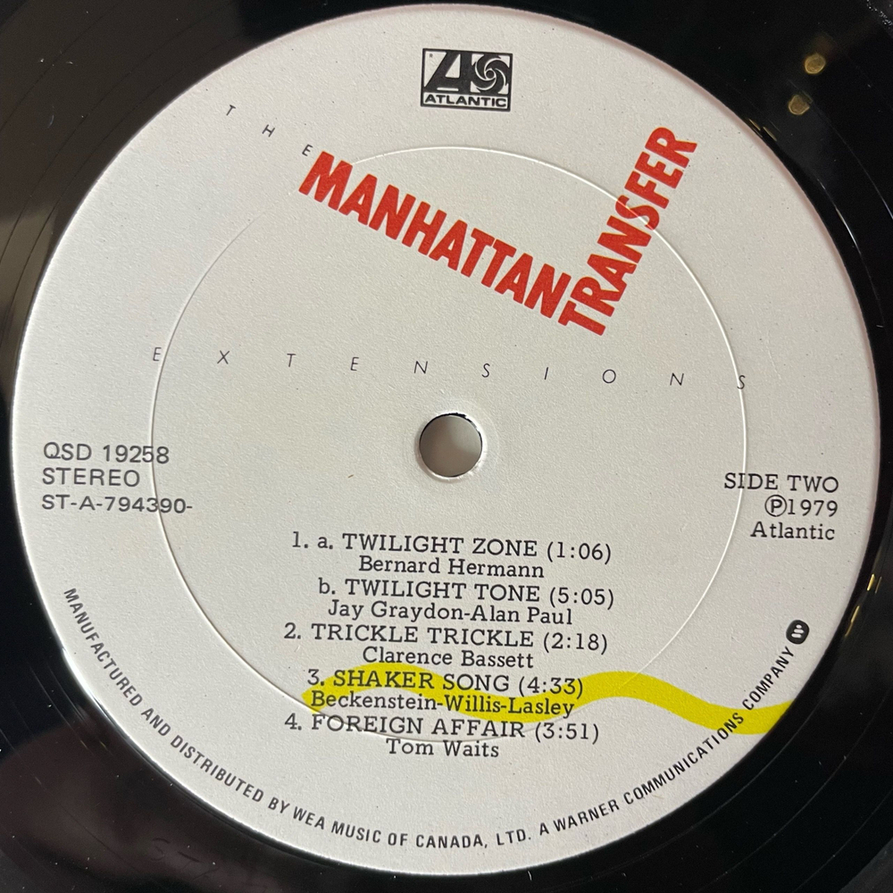 Винтажная виниловая пластинка LP The Manhattan Transfer Extensions (Канада 1979)