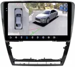 Магнитола для Skoda Octavia A5 2004-2013 (рамка черная глянцевая) - FarCar BX005M-360 монитор 10.36" 2K QLED на Android 13, Быстрая, CarPlay, 4G SIM-слот, 4 камеры в комплекте