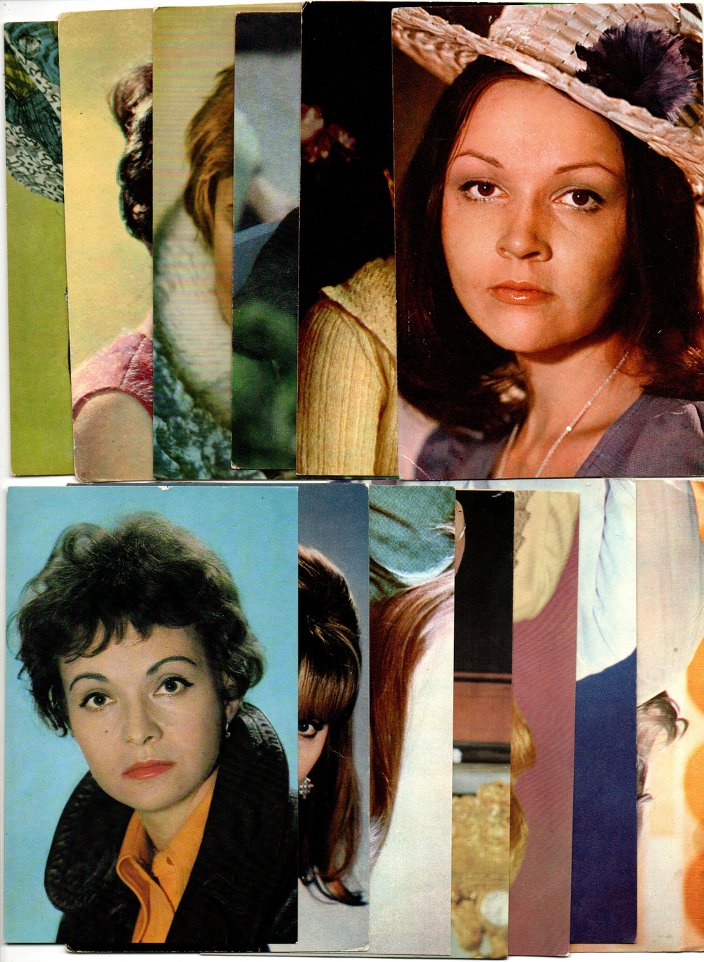 №58 Открытки Артисты и актёры СССР 1970–1980-е г. 25 штук. Цветные, чистые, без повторов
