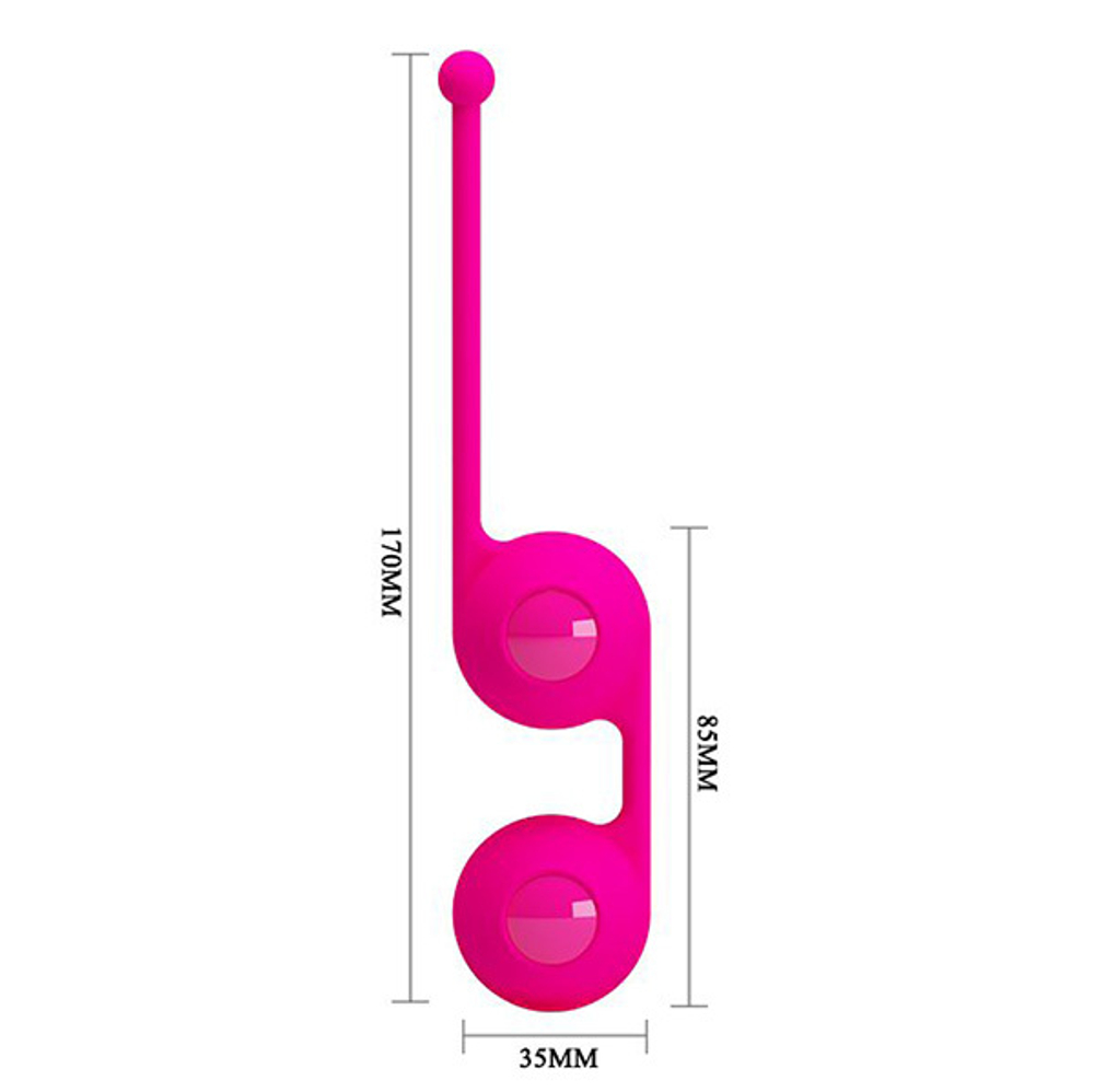 Ярко-розовые вагинальные шарики 3,5см Pretty Love Kegel Tighten Up III BI-014493