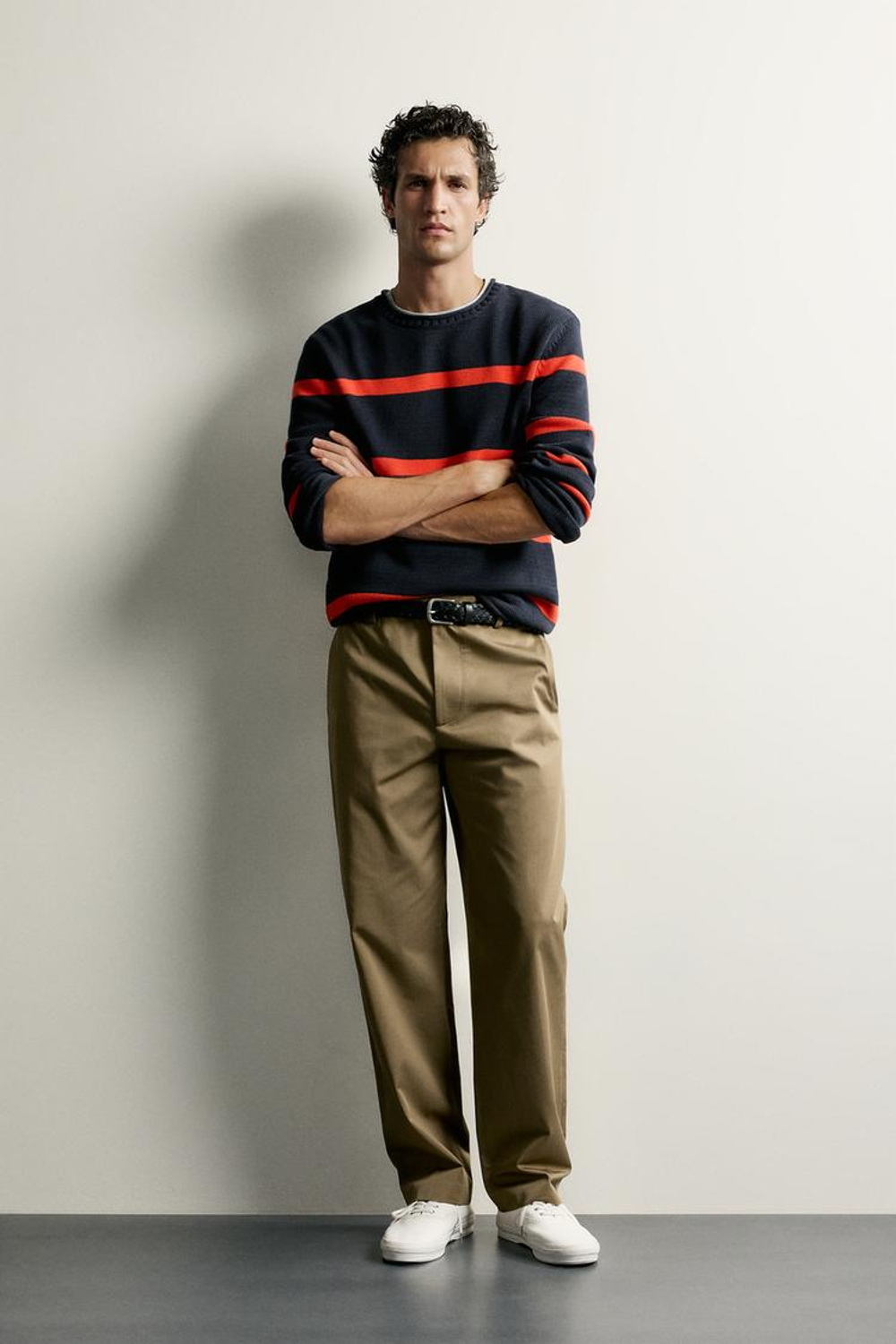 ZARA БРЮКИ STRAIGHT LEG, ХАКИ