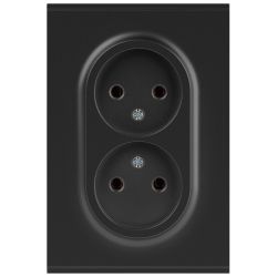 Розетка ЭРА Arktik 16-2107-05 без заземления двойная 2X2P 16А-250В антрацит | Эра Arktik