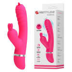 Розовый вибратор-кролик с мембранным стимулятором 20,2см Pretty Love Phoenix BI-014854