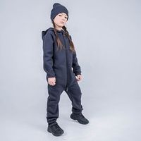 Комбинезон с капюшоном и карманами "Антрацит" утепленный