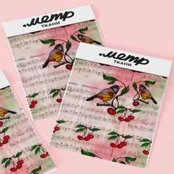 Ткань ниагара птички и кадриль