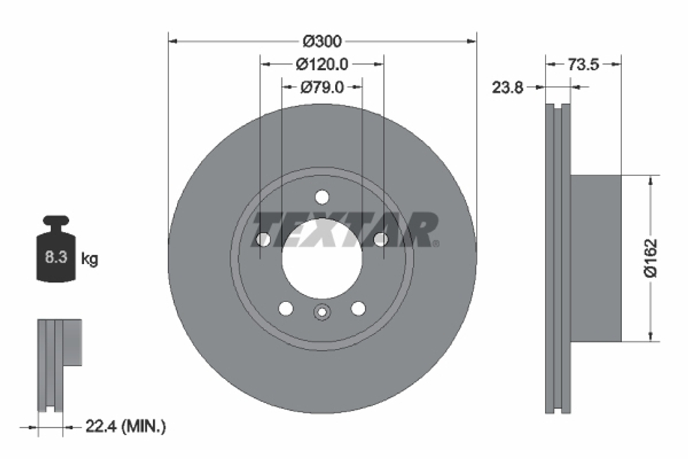 TEXTAR - 92137705-TET - Brake Disc