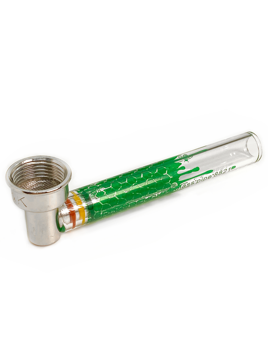 Bee Cells Shooter Green Стеклянная курительная трубка 9.5 СМ