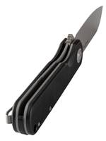Нож складной GhostBlade Omen, сталь D2, 58-62 HRC, Sheepfoot, рукоять G10 чёрная, замок Liner lock, флиппер, 110 г
