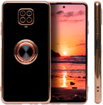 Стильный глянцевый чехол для XIAOMI REDMI NOTE 9 PRO/ 9S/ POCO M2 PRO с кольцом-подставкой и бархатной подкладкой