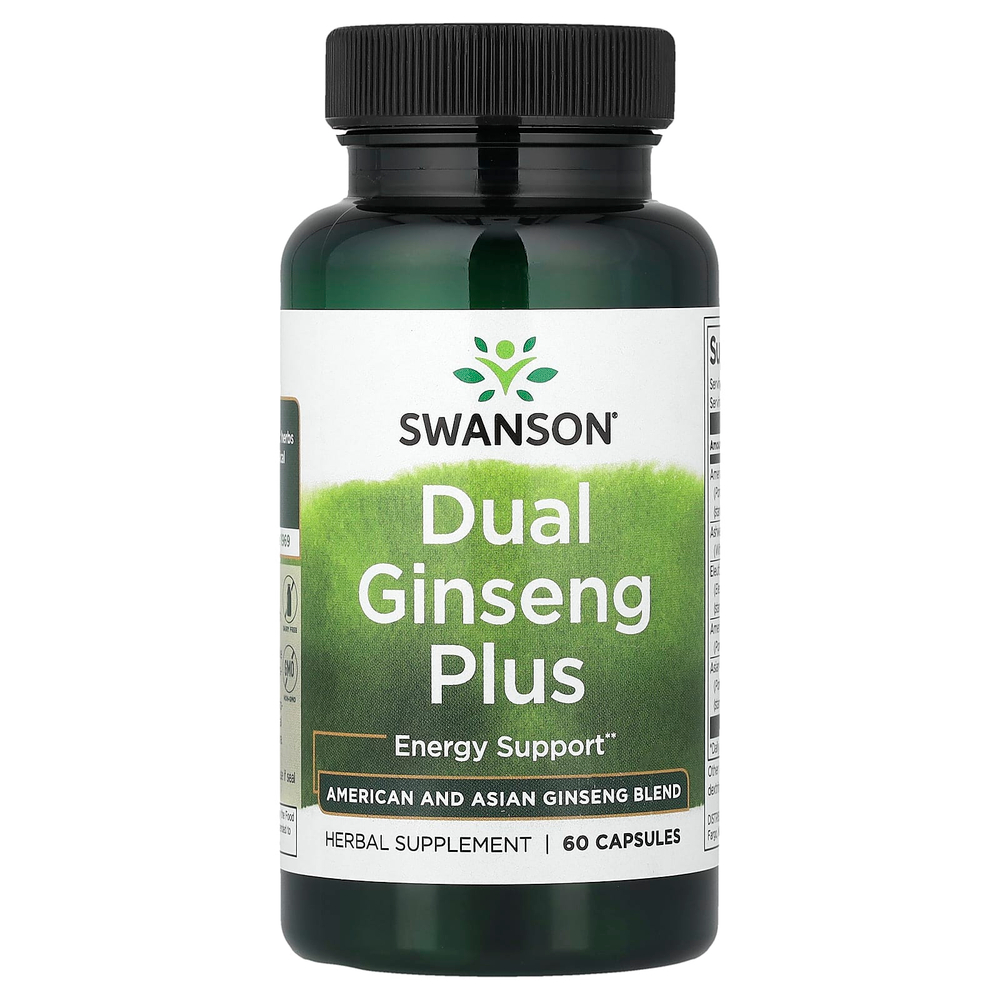 Swanson Vitamins, Dual Ginseng Plus, 60 капсул