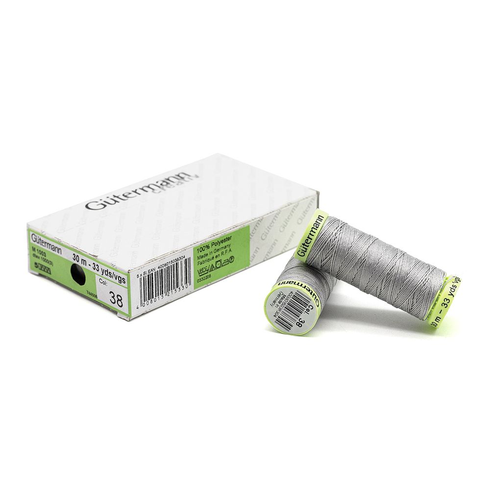 Нитки отделочные Gutermann Top Stitch 30 (30 метров), 5 кат. | 038 св.серый