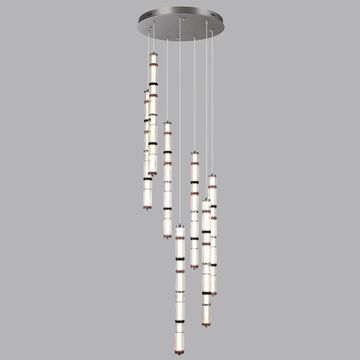 Люстра каскадная LED 210W (30W*7) 4000K 5456/210L сатин.никель/терракот/черный COLLIER Odeon Light Exclusive