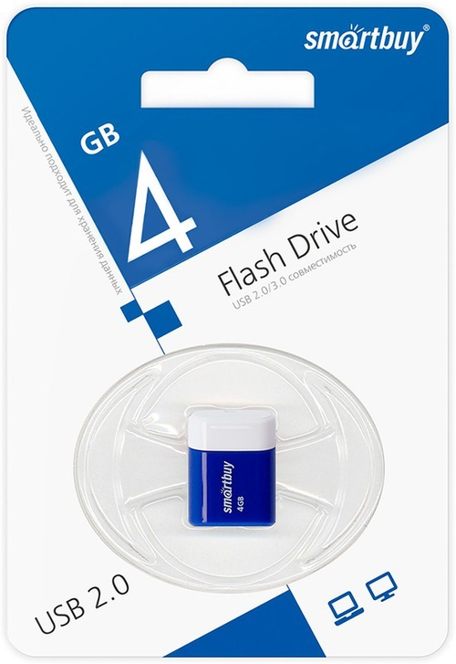 USB флеш накопитель Smartbuy 4GB Lara (SB4GBLara-B) синий