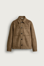 КУРТКА-РУБАШКА КЛАССИЧЕСКОГО КРОЯ ИЗ ИСКУССТВЕННОЙ ЗАМШИ — ZARA