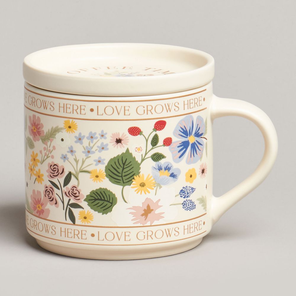 КРУЖКА С КРЫШКОЙ LEFARD SPRING FLOWERS 390МЛ. (КОР=24ШТ.)