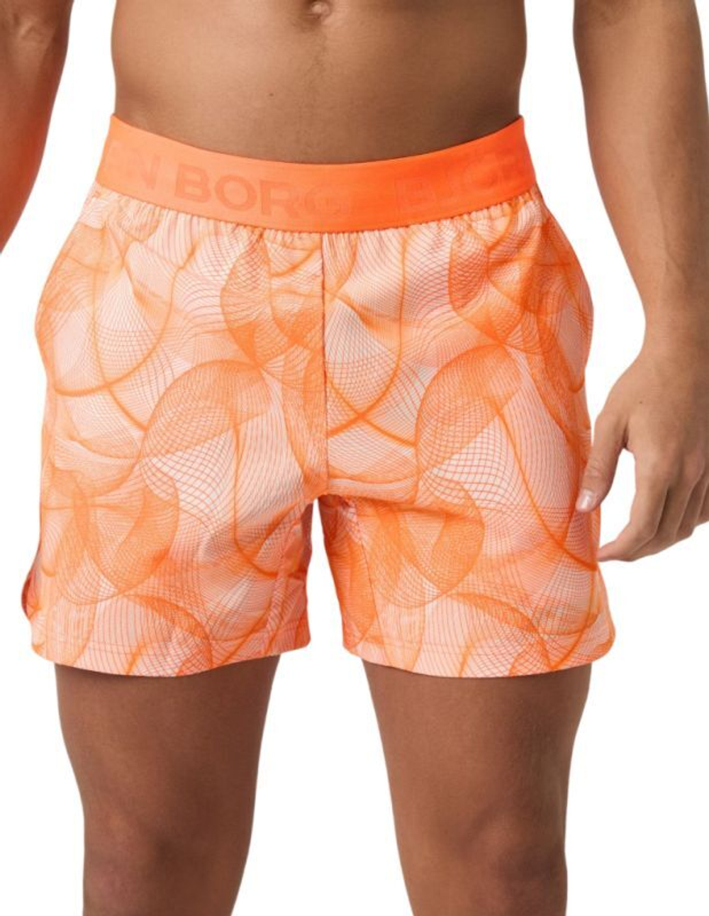 Мужские теннисные шорты Björn Borg Ace Printed - Оранжевый