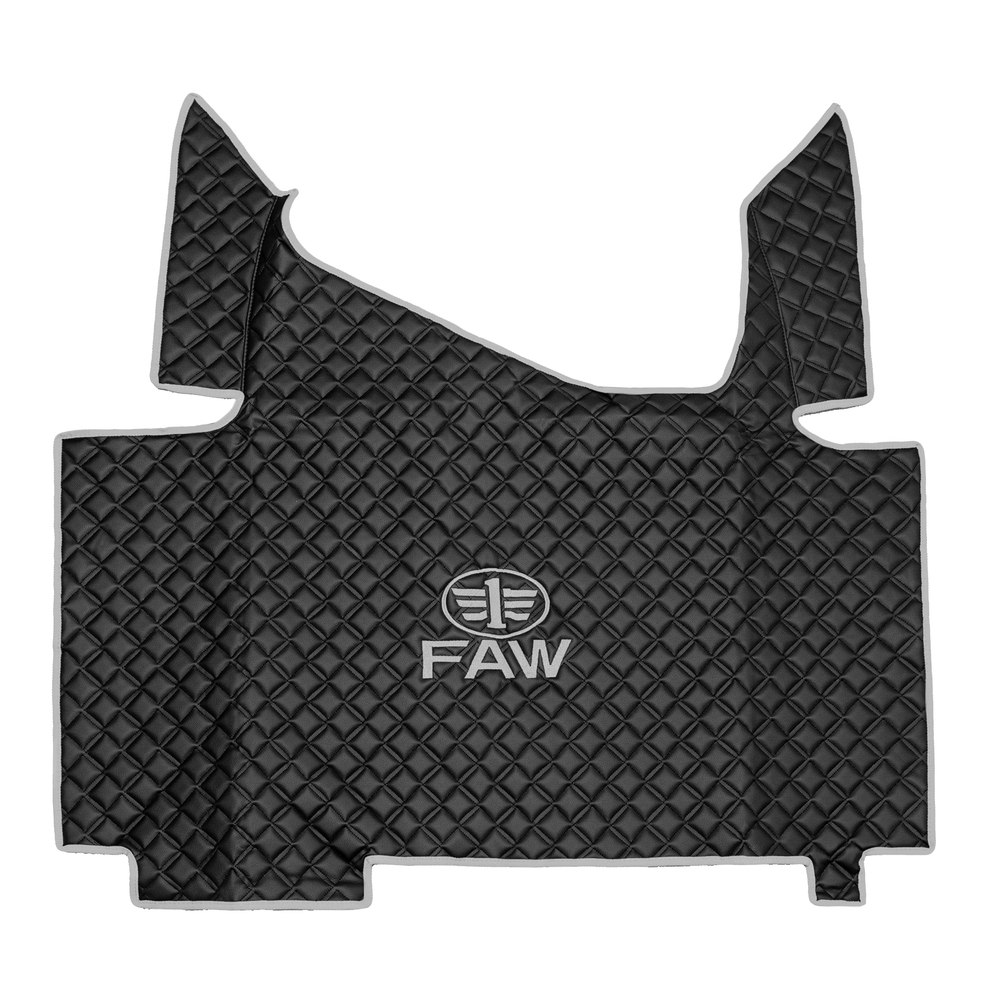 Ковры FAW J7, (экокожа, черный, серый кант, серая вышивка)