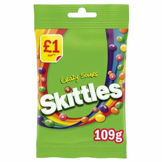 Жевательная конфета Skittles Кислые фрукты, 109гр (Великобритания)